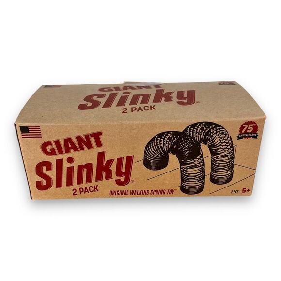 Slinky 75th Anniversary Giant Metal Walking Toy Set of 2 Open Box Classic - Picture 5 of 7